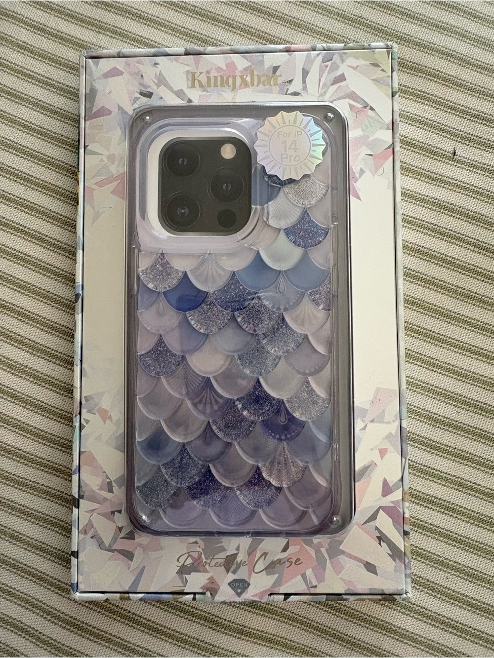 Purple Mermaid Scale Protective Case for iPhone 14 Pro